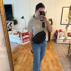 Beautiful leather crescent bag